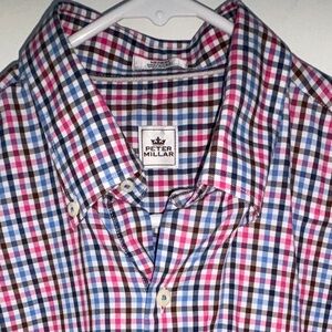 NWOT Peter Millar check oxford cloth shirt sz M